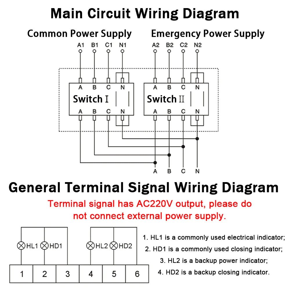4P 630A AC400V ATS PC Automatic Transfer Switch Electrical Selector Switche  Auto or Manual 2 Input 1 Output Uninterrupted Power