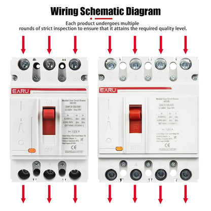 3P 4P AC 400V 100A-630A MCCB Solar Moulded Case Circuit Breaker Overload Protection Switch Protector for Solar PV Photovoltaic