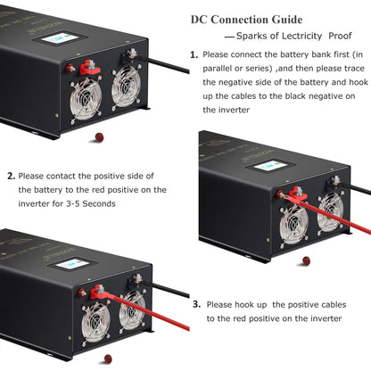 10000W Split-phase Pure Sine Wave Solar Inverter Power Supply Battery 24V/36V/48V/96V DC to 110/220V,120/240V AC Converter Wired by 54Grid - Renewable Energy Store