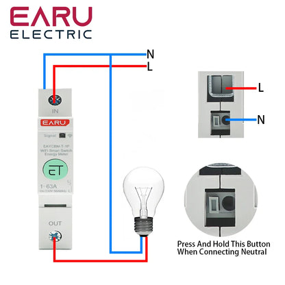 1P TUYA APP Zigbee WIFI Smart Energy Power Consumption kWh Meter Circuit Breaker Time Relay Switch Leakage Voltage Protection by 54Grid - Renewable Energy Store