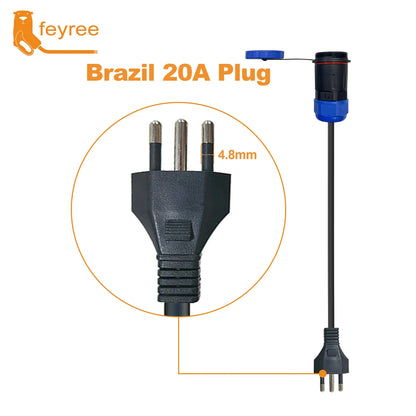 Feyree 7kW Portable EV Charger Replaceable Power Side Plugs Compatible with Multi-Country Charging Standard for Universal Use
