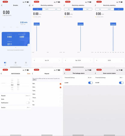 1P TUYA APP Zigbee WIFI Smart Energy Power Consumption kWh Meter Circuit Breaker Time Relay Switch Leakage Voltage Protection by 54Grid - Renewable Energy Store