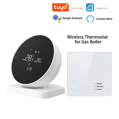 Wireless WiFi Thermostat for Gas Boiler Heating Tuya Battery RF Wireless Receiver Temperature Controller Alice Google Home by 54Grid - Renewable Energy Store