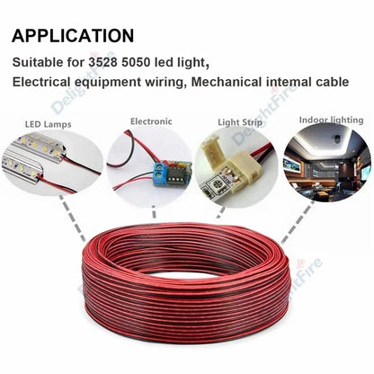 5M/10M/20M 2Pin 12V 24V Tinned Copper Electrical Wire PVC Insulated LED Strip Cable 22 20 18 AWG by 54Grid - Renewable Energy Store