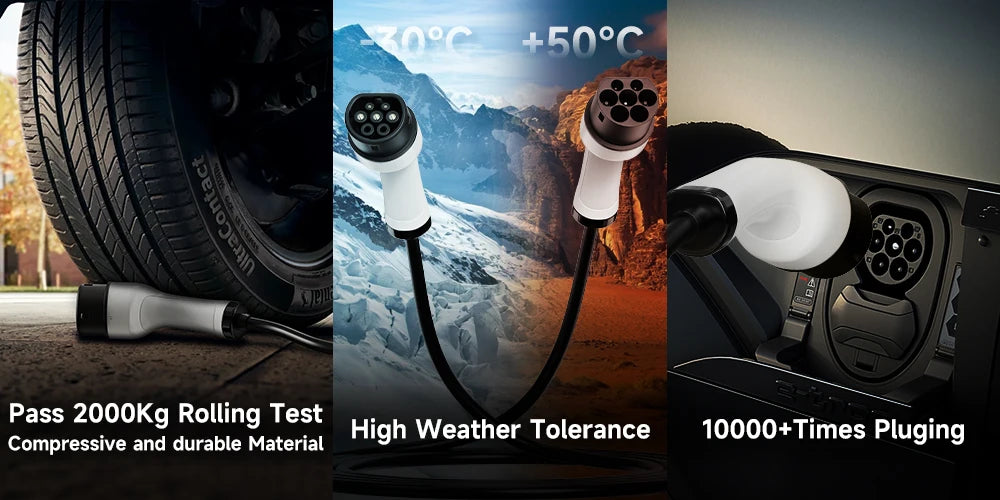 Electric car charger EV charging cable 16A-32A single-phase three-phase 22kw IEC62196 EVSE kit
