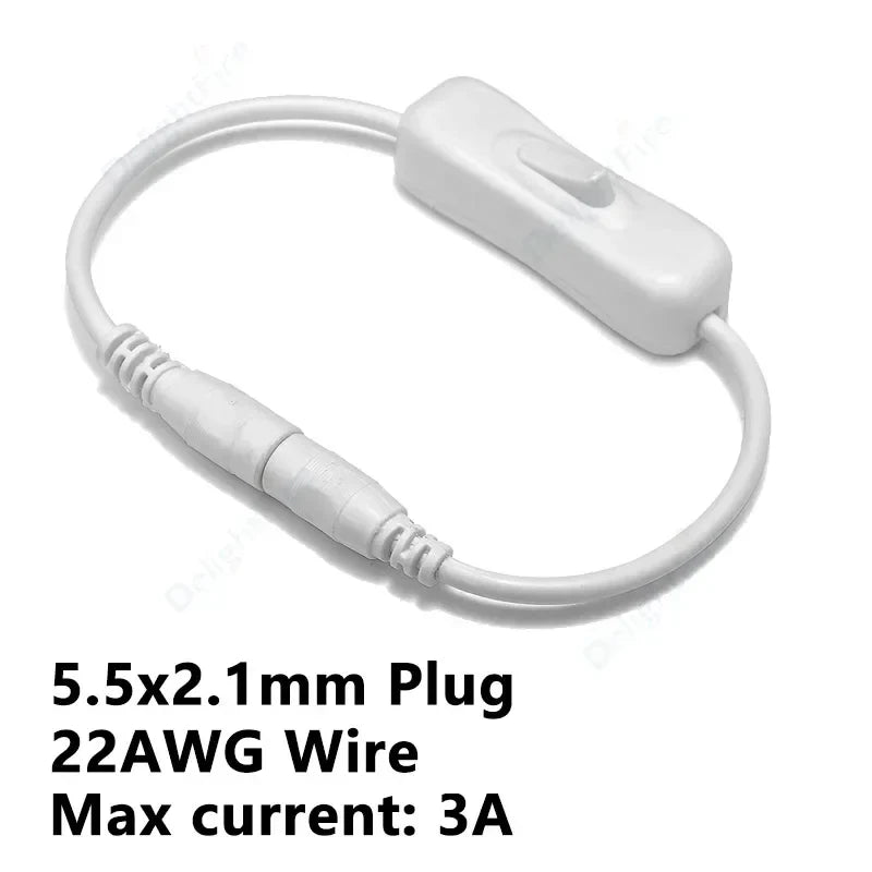 Light Switch ON/OFF DC Power Extension Cable 5V 12V 3A Connector by 54Grid - Renewable Energy Store