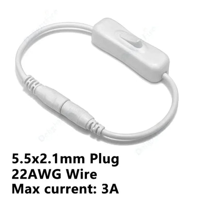 Light Switch ON/OFF DC Power Extension Cable 5V 12V 3A Connector by 54Grid - Renewable Energy Store