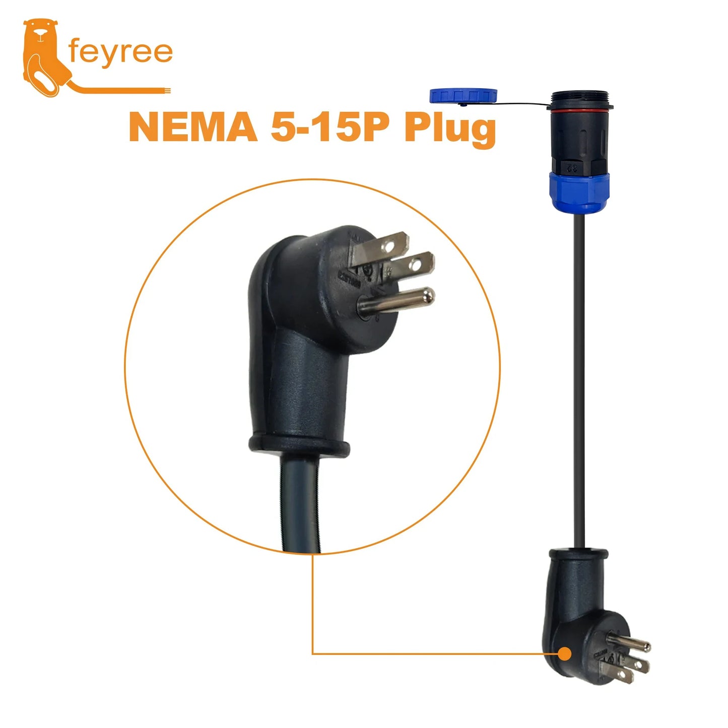 Feyree 7kW Portable EV Charger Replaceable Power Side Plugs Compatible with Multi-Country Charging Standard for Universal Use