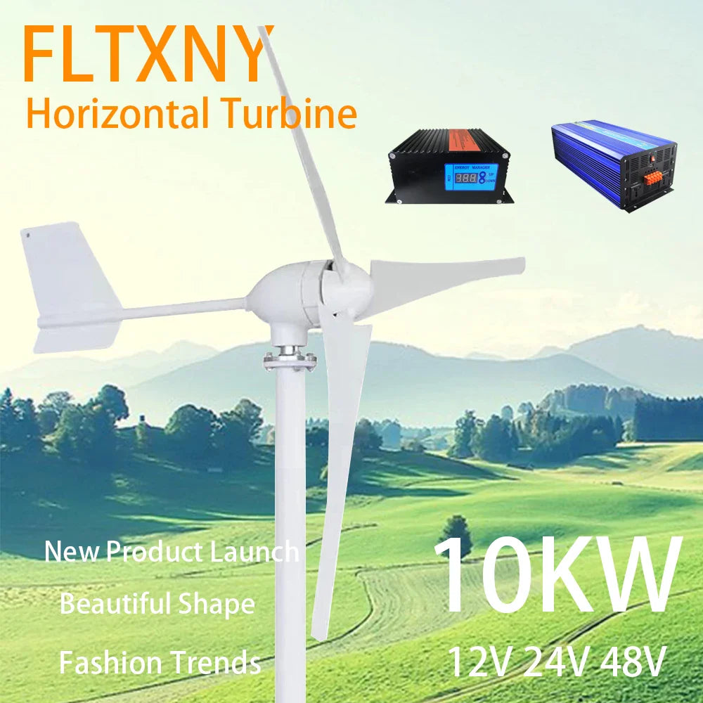 Power Generator Horizontal Axis Wind Turbine 10000 Watt Home Use Magic Windmill For In The Garden Free Energy Unit Cooling Fan by 54Grid - Renewable Energy Store