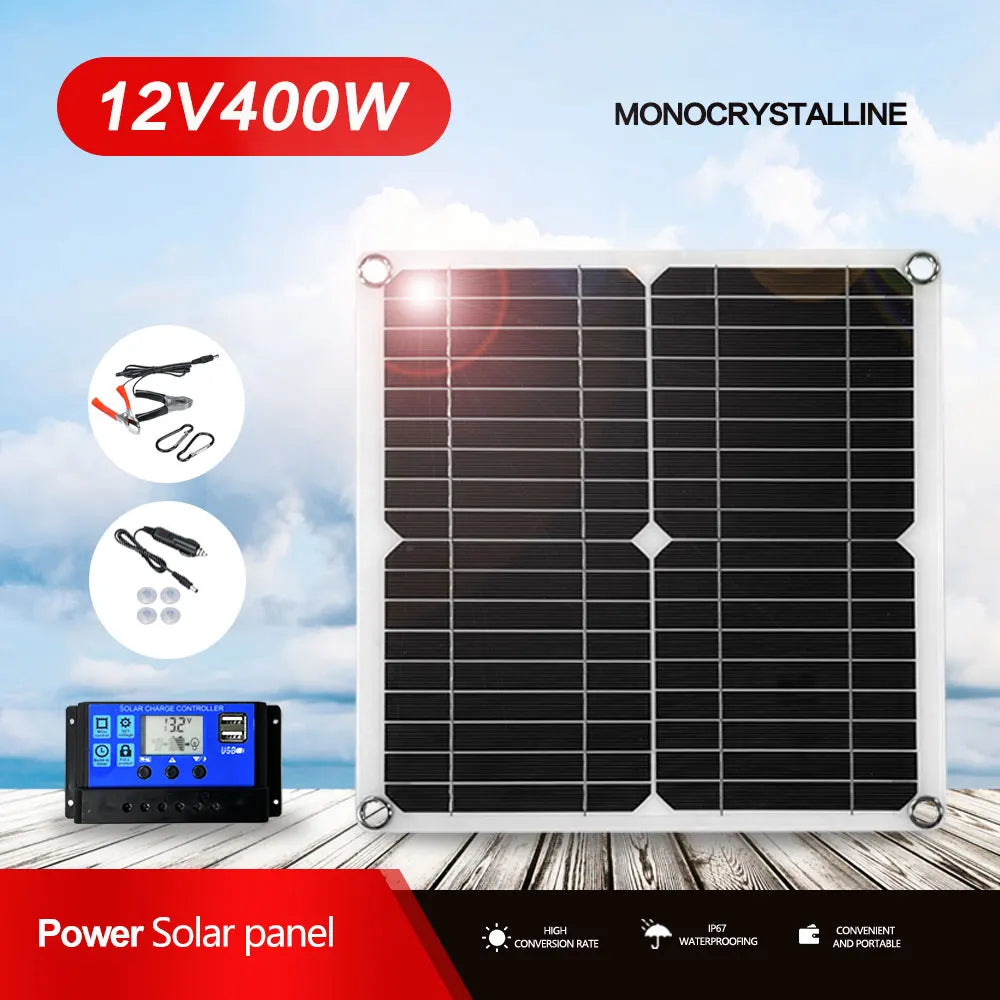 400W Solar Panel Kit With Dual 12V 5V USB Solar Controller by 54Grid - Renewable Energy Store