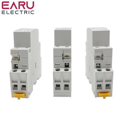 DC12V 24V AC110V 220V 50/60Hz 2P 16A 20A 25A 2NO 2NC 1NO1NC Din Rail Mounted Household Modular AC Contactor for Smart Home House by 54Grid - Renewable Energy Store