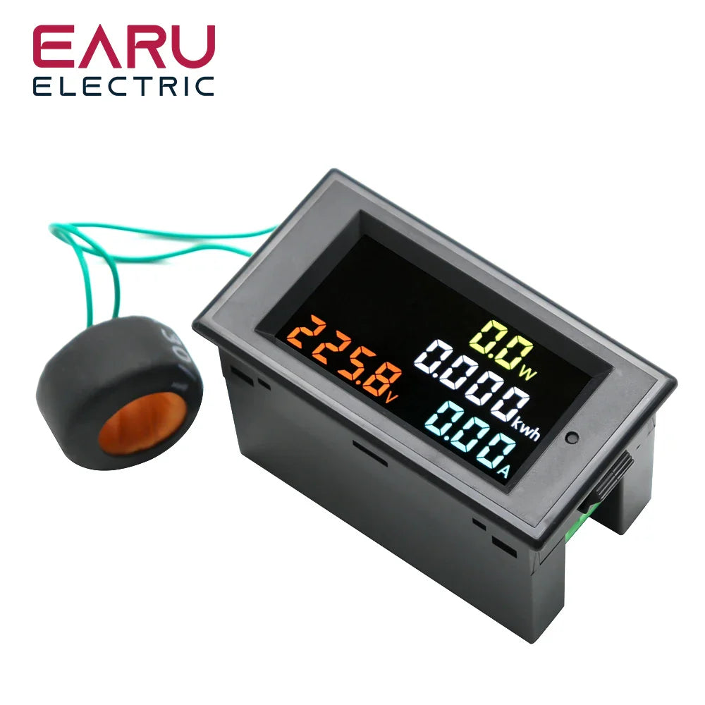 D69-2049 Digital Multimeter 100A AC 40-300V Electric Power Energy Voltmeter Ammeter Analyser Watt Volt kWh 220V LCD by 54Grid - Renewable Energy Store