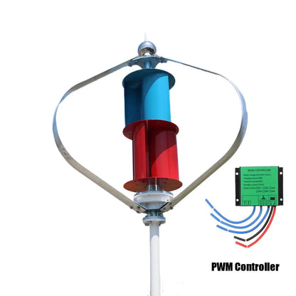 800W 1000W Vertical Axis Wind Turbine Generator 12V 24V Windmill 220v AC Output Household Kit With Controller - 54Grid - Renewable Energy Store