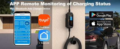 feyree 22KW 32A 3Phase Type2 EV Charger Wi-Fi APP Control EVSE Portable Charging Box with AU 5pin Plug for Electric Car Charger