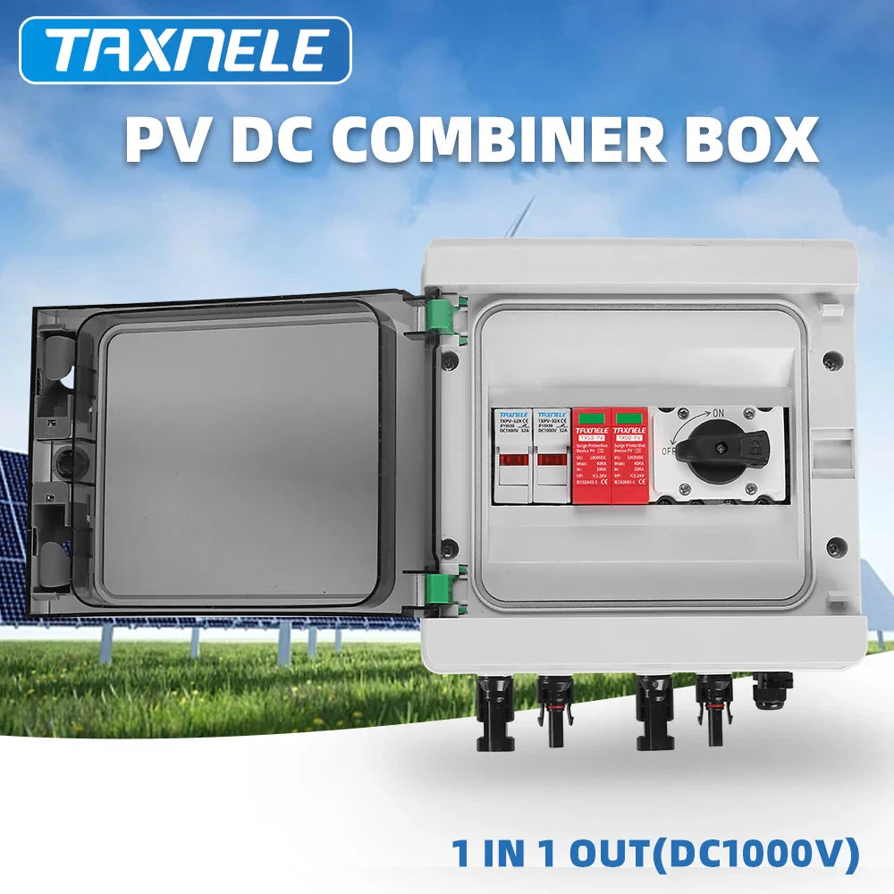 Waterproof Outdoor Surface Mounted DC Distribution Box Combiner with 1-in-1-out 1000V IP65 Solar PV Surge Lightning Protection by 54Grid - Renewable Energy Store
