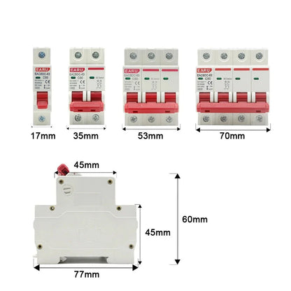 DC 1000V 1P 2P 3P 4PSolar Mini Circuit Breaker Overload Protection Switch 6A 10A 16A 20A 25A 32A 40A 50A 63A Photovoltaic MCB PV by 54Grid - Renewable Energy Store