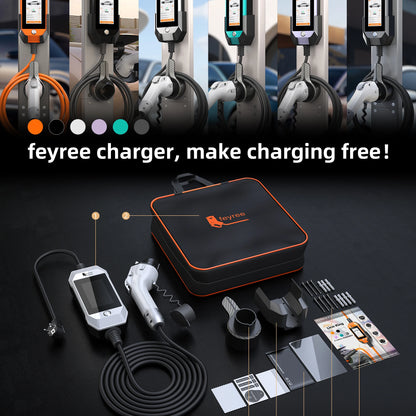 feyree Type1 3.5kW 16A Portable EV Charger 4.3 inch Touch Screen Smart WIFI APP Remote Control Design AC EV Charging Station