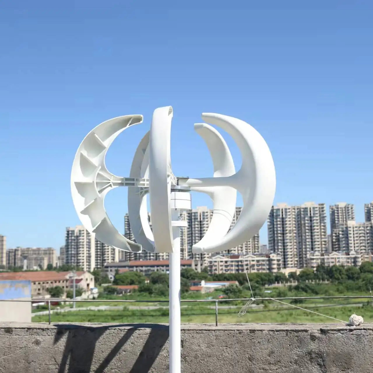 Vertical Windmill Turbine Generator 8kw 5 Blades 12v 24v 48v With MPPT Charge Controller Low Noise Wind Speed Start Rotation by 54Grid - Renewable Energy Store