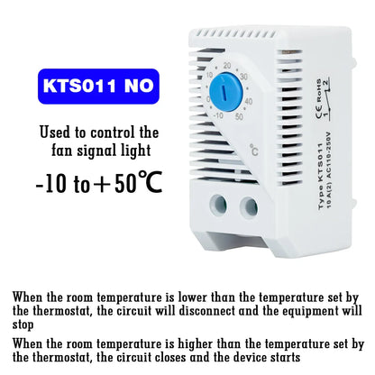 DIN Rail Cabinet Temperature Controller Industrial Thermostat KTO011 KTS011 0 to 60 Degree Centigrade Mechanical Thermoregulator