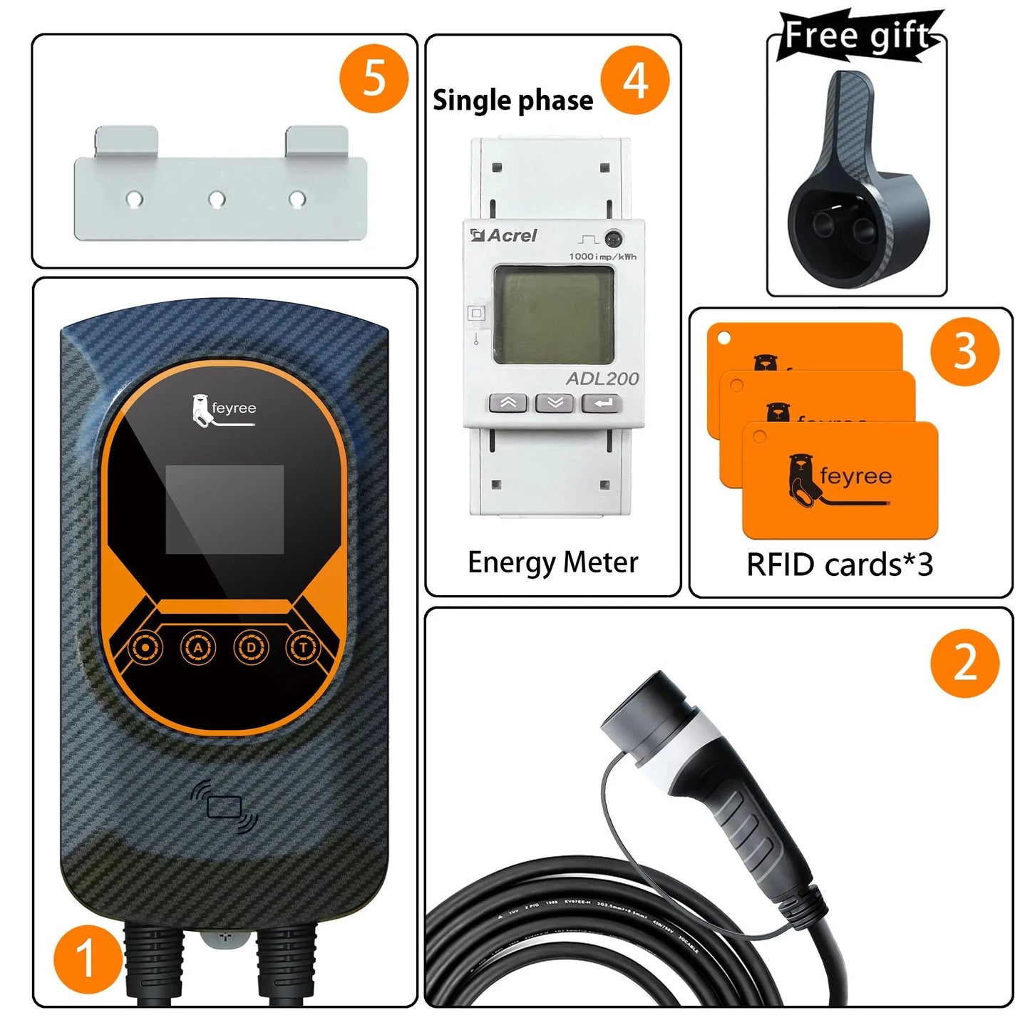 feyree DLB EV Charger Wallbox Type 2 Home Charger Smart Energy Management Balance Charging Plan APP Control EVSE Charger Station