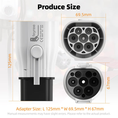 Feyree EV Charger Adapter Type 2 IEC 62196-2 to GB/T Converter for China Standard Electric Vehicle Charging EV Connector 16A 32A