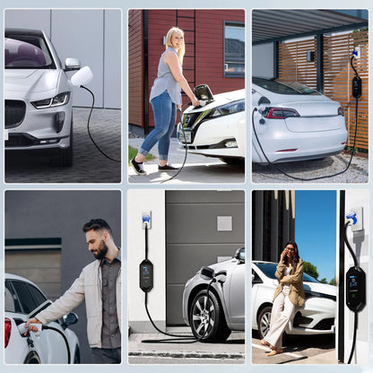 AFYEEV 32A 7.2KW Portable EV Charger Type2 Type1 Electric Vehicle Charger GB/T EVSE Charging Cable Wi-Fi Bluetooth APP Control