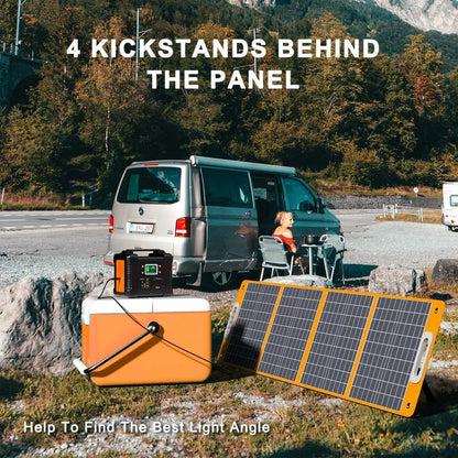 Flashfish 18V 100W Foldable Solar Panel Portable Solar Charger DC Output PD Type-c QC3.0 for Phones Tablets Camping Van RV Trip - 54Grid - Renewable Energy Store