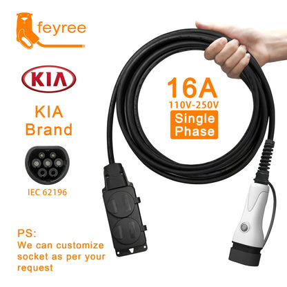 feyree V2L Cable Electric Car Side Discharge Plug EV Charger Type2 16A with EU Socket Outdoor Power Station( Upgraded Version)