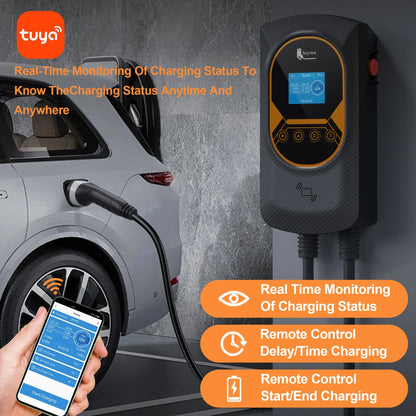 feyree EVSE Wallbox 7.6KW 11KW 22KW EV Charging Station 32A Electric Vehicle Car Charger Wallmount Type2 Cable APP WIFI Control