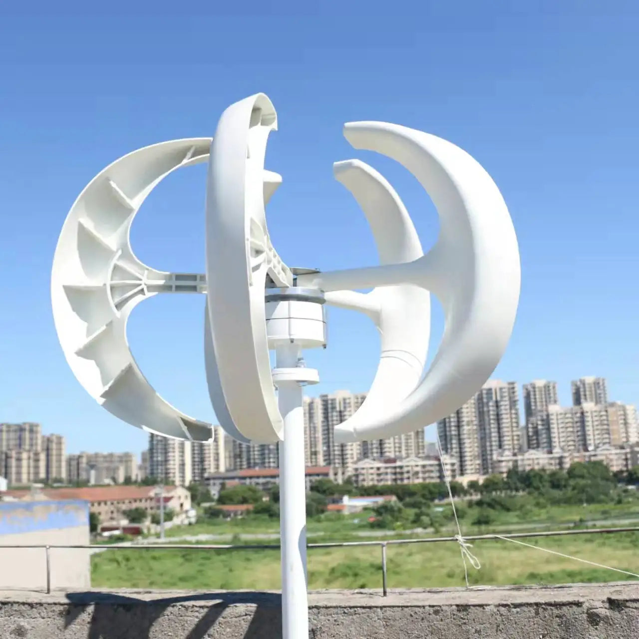 Vertical Windmil Turbine Generator 5KW 5 Blade 12V 24V With MPPT Charge Controller Low Noise Wind Speed Start Rotation For Home by 54Grid - Renewable Energy Store