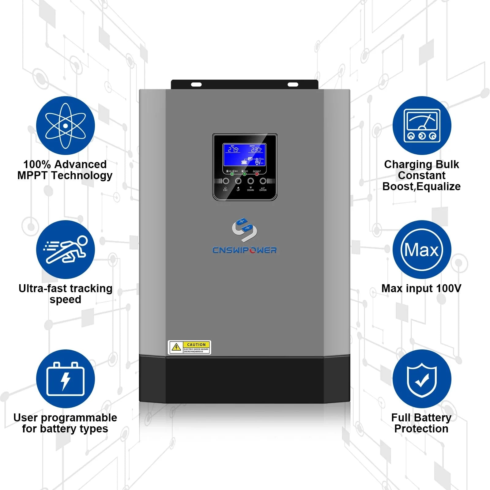 sloar system 5500VA hybrid Pure sine wave inverter 48v MPPT controller power supply home use - 54Grid - Renewable Energy Store