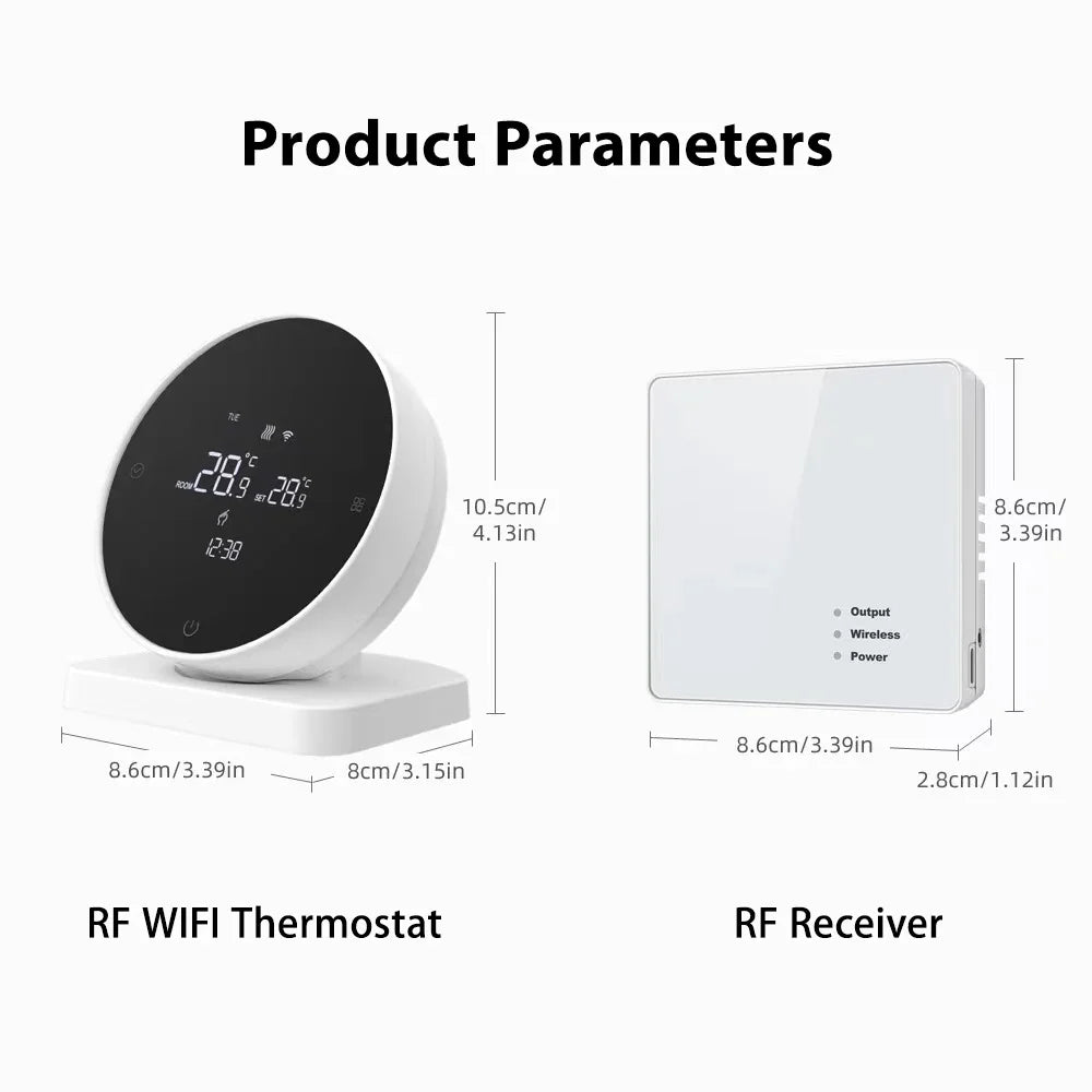 Wireless WiFi Thermostat for Gas Boiler Heating Tuya Battery RF Wireless Receiver Temperature Controller Alice Google Home by 54Grid - Renewable Energy Store