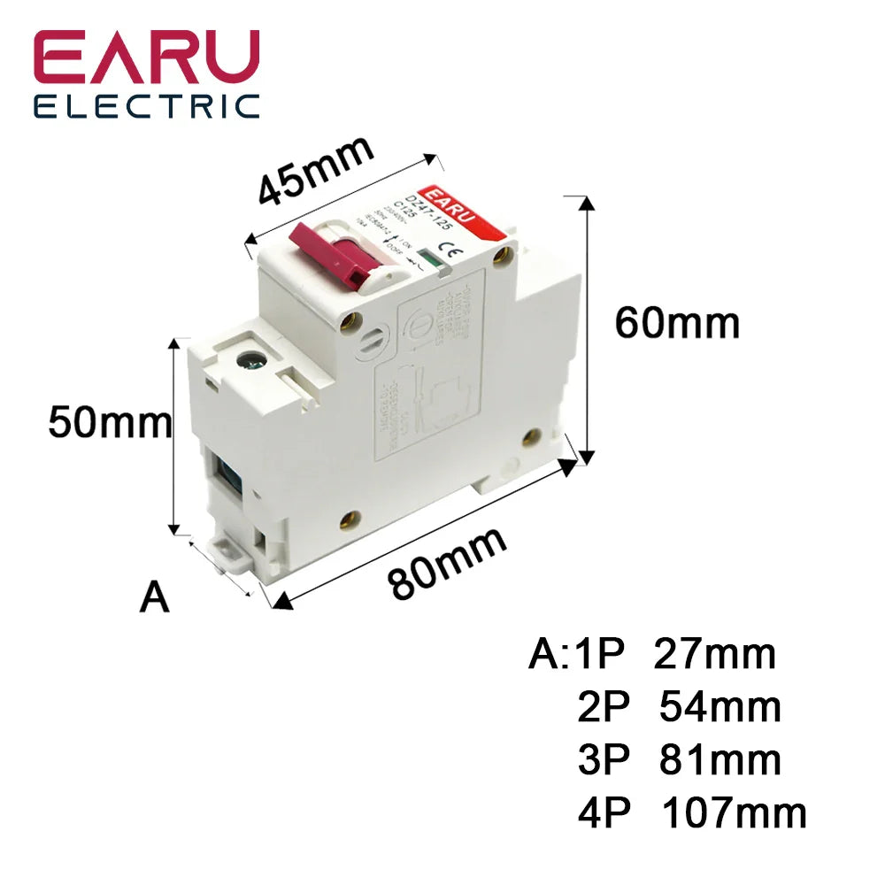 Mini Circuit Breaker MCB Short Overload Circuit Protector 35mm Din Rail Mount Breaking Capacity 6KA by 54Grid - Renewable Energy Store