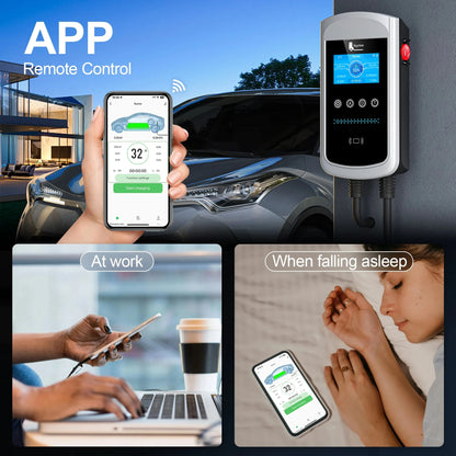 feyree Type1 32A 7.6kW EVSE Wallbox 4.3inch screen Dynamic Load Balancing 40A9.6kW50A12kW EV Charger Smart APP with Charging LOG