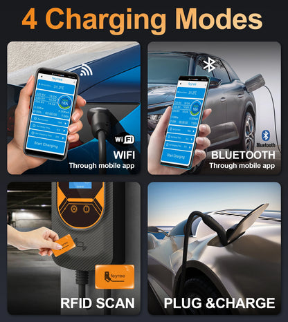 feyree EV Charging Station for TS-NACS Socket EVSE Wallbox 32A 7.6KW 40A 9.6KW 50A 12KW Fast Charging APP Control for Tesla Car
