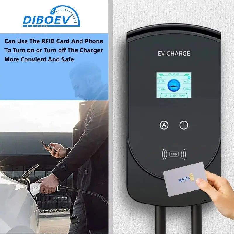 EV Charger 32A 7.6KW Electric Vehicle Car Charger EVSE Wallbox 3Phase 22KW 11KW Type2 Cable IEC62196-2 Socket APP Control - 54Grid - Renewable Energy Store