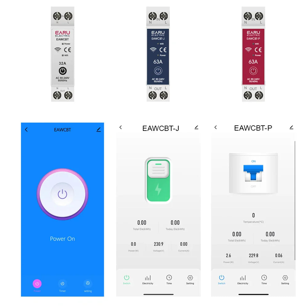 Tuya WiFi Smart Circuit Breaker MCB Timer 1P+N 63A Power Energy kWh Voltage Current Meter Protector Voice Remote Control Switch by 54Grid - Renewable Energy Store