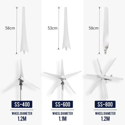 DIDITO 800W  1000W 12V 24V Wind Turbine Generator Complete Set Windmill MPPT/Charge Controller Small  Generador Electrico 54Grid - Renewable Energy Store