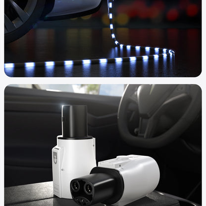 feyree Type 2 to NACS EV Charger Adapter 32A 7kW 1 Phase AC Charging Cable Connector for Tesla Electric Car Home Charging