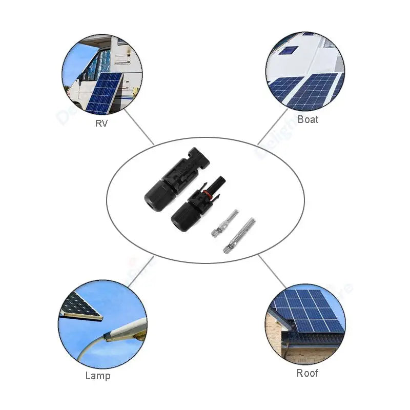 1 Pair Photovoltaic Connectors DC 1000V 30A Waterproof Terminals by 54Grid - Renewable Energy Store