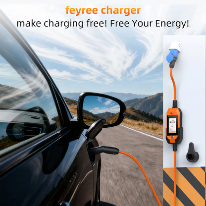 feyree 4.3Inch Touch Screen EV Charger 7kW 32A 1Phase TS-NACS Socket Smart WIFI APP Control EVSE Portable Box for Tesla EV Cars