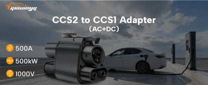 GUWIEYG CCS2 to CCS1 Adapter 500A 500kW From CCS2 to CCS1 DC+AC Electric Vehicle Charger DC 1000V Fast Ev Charging Adapter