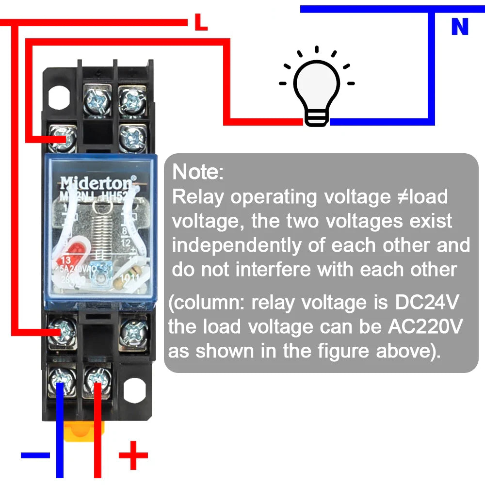 1Pcs MY2NJ MY4NJ Small Electromagnetic Relay 5A 8PIN 14PIN Coil Power Relay DC12V DC24V AC110V AC220V With Socket Base DIN Rail