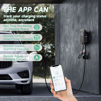 AFYEEV EV Charger 32A 7.6KW Electric Vehicle Car Charger EVSE Wallbox 11KW 22KW 3Phase Type2 Cable IEC62196-2 Socket APP Control