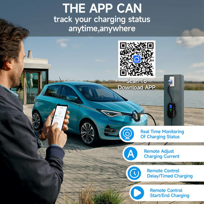 AFYEEV 7.2KW 32A Portable Type2 IEC62196-2 EV Charger Type1 SAE J1772 Electric Car Charger GBT EVSE Charging Cable WiFi APP