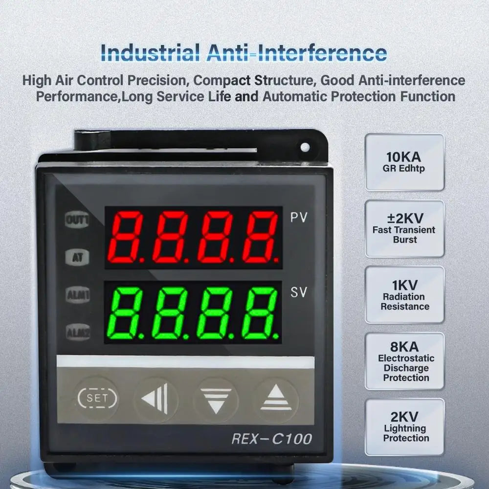 REX-C100 PID Intelligent Temperature Controller Universal REX-C100 Thermostat SSR Relay output Universal K PT100 J Type Input by 54Grid - Renewable Energy Store