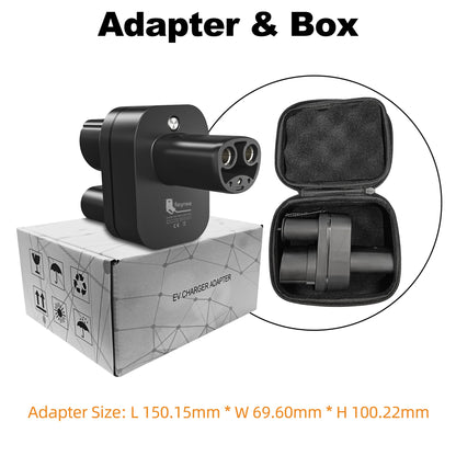 feyree CCS2 to Tesla AC+DC Adapter Fit for Tesla Model 3/X/Y Made in USA CCS2 Combo Adapter Support CCS2 and Type2 EV Charger