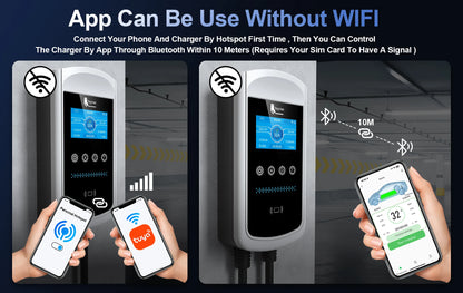 feyree Type1 32A 7.6kW EVSE Wallbox 4.3inch screen Dynamic Load Balancing 40A9.6kW50A12kW EV Charger Smart APP with Charging LOG