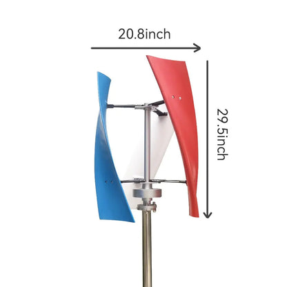 Vertical Wind Turbine Generator Free Energy Windmill Power 2000W 1500W 12V 24V 48V 3 Blades With Mppt Charge Controller - 54Grid - Renewable Energy Store
