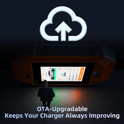 feyree Touch Screen Portable EV Charger Type2 / Type1 / GBT / TS-NACS Socket EV Charger 32A 7KW 1 Phase Smart APP Wi-Fi Control